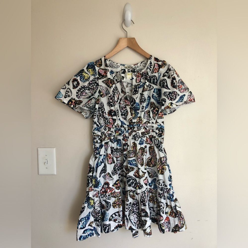 Anthropologie Maeve Somerset Mini Cotton Dress in Ivory Butterfly size SP - Picture 4 of 9
